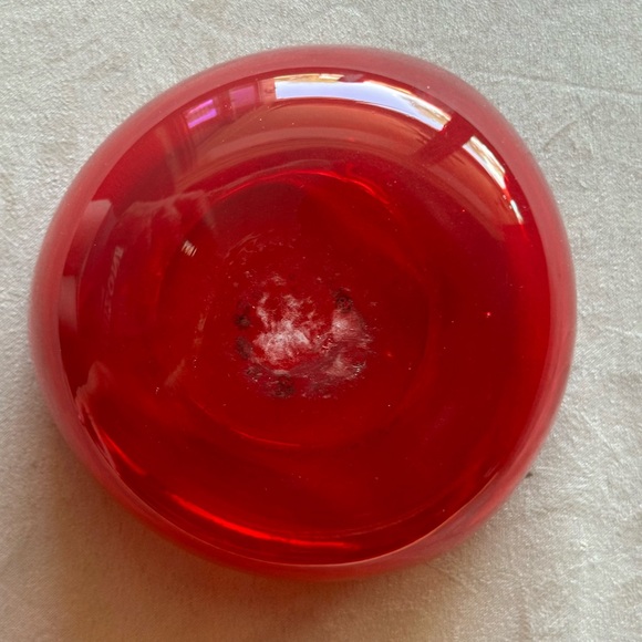 Hand blown solid Red Glass Ashtray/Trinket Dish. Vintage EUC - Picture 4 of 9